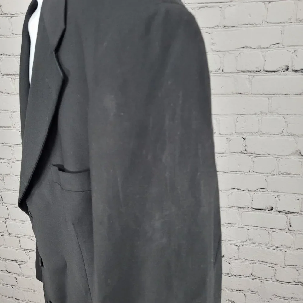 Vito Rufolo Black 100% Wool Comero Super 100's Tuxedo Suit Jacket Italy 44R
